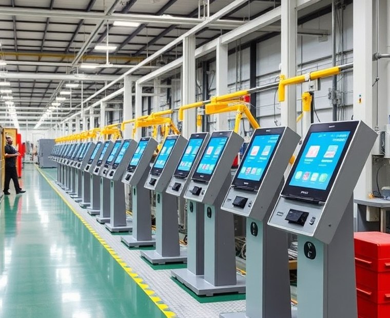 Production line for self-service terminals